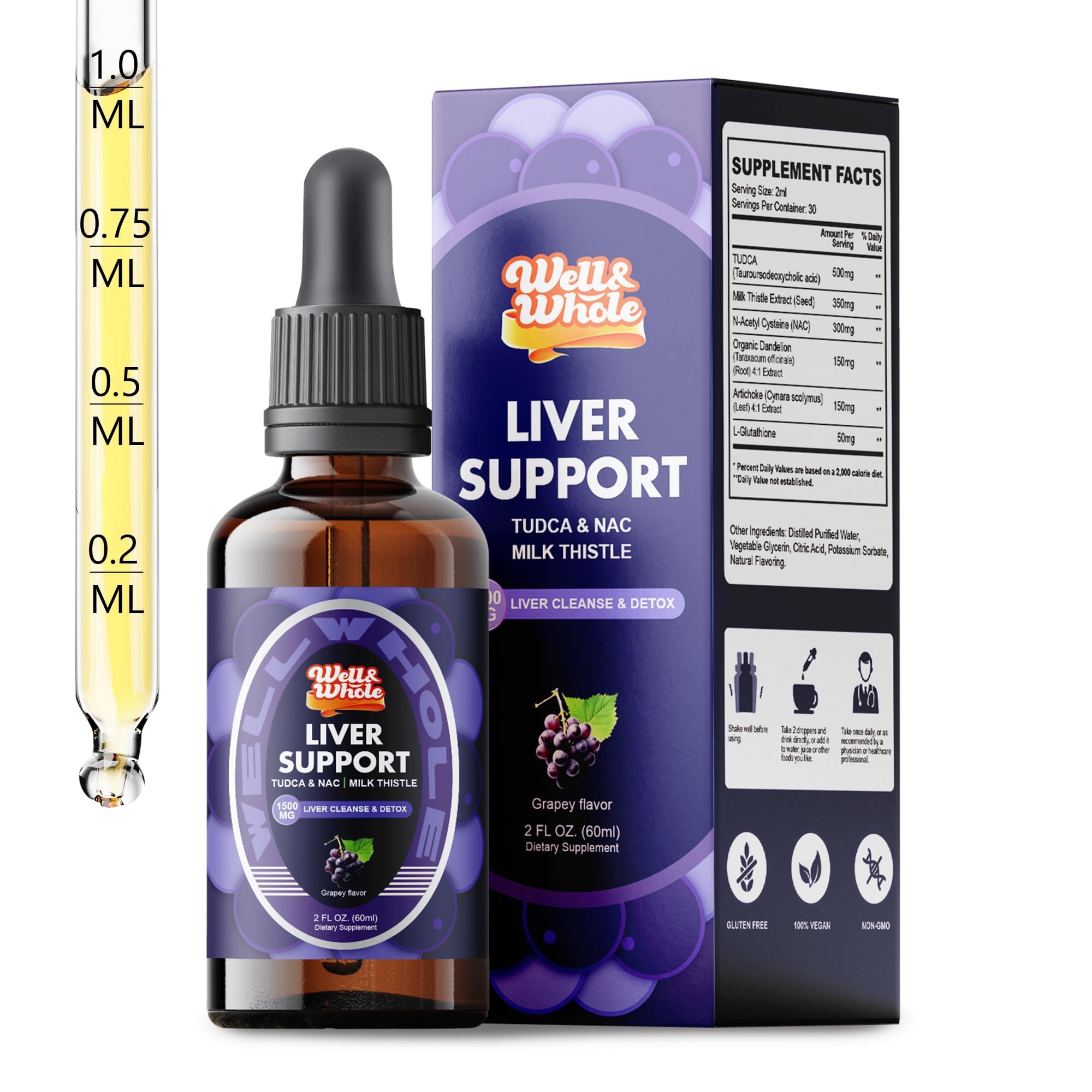 Amazon.com: Liver Support Liquid Drops Supplement | TUDCA Drops